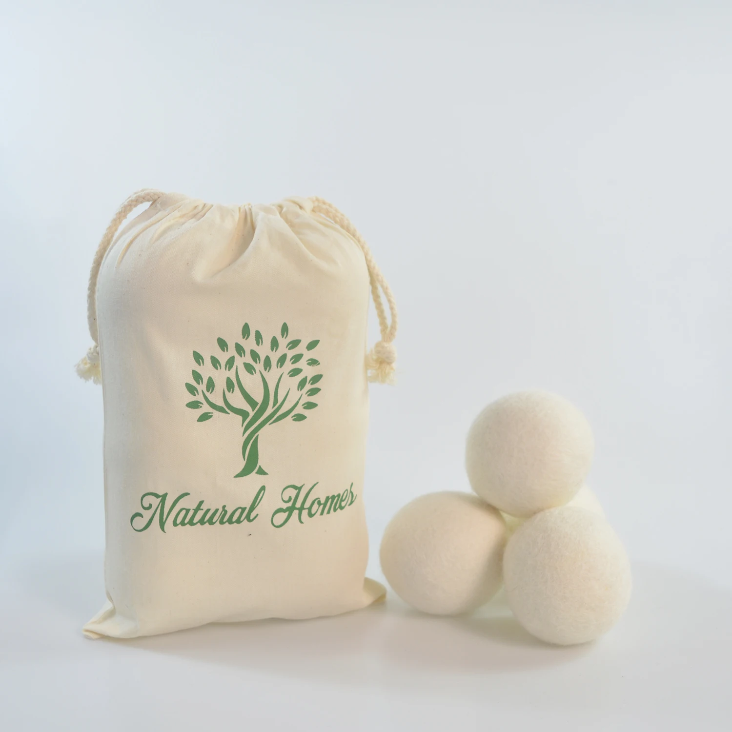 Wholesale Premium Chemical Free XL Fabric Softener Natural New Zealand White Wool Dryer Balls for Laundry