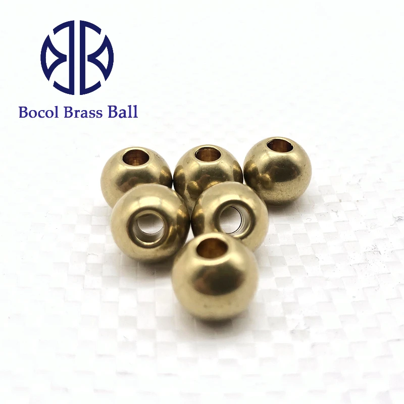 Твердый латунный шар и медный шар с отверстием для сверления и резьбой