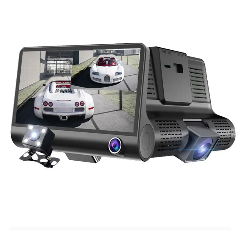 4 Inch Car DVR 3 Camera Full HD Dual Lens Rear View Video Recorder
