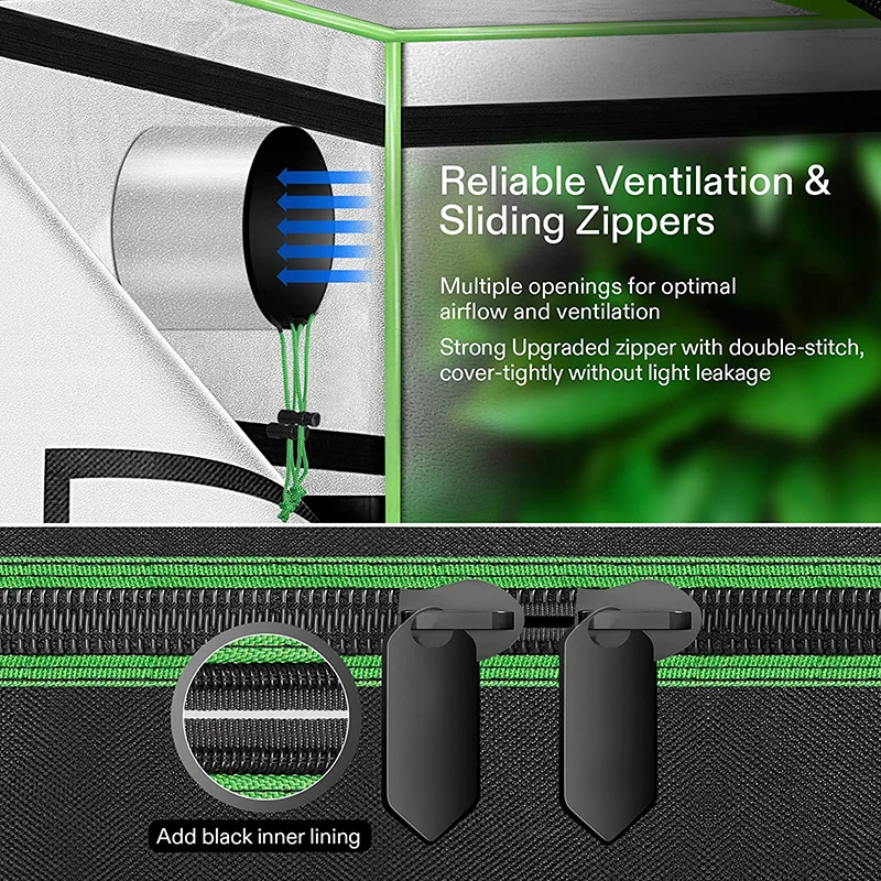 Фабричный высокоотражающий лавсаровый тент с окном наблюдения и напольным лотком для гидропоники для выращивания растений в помещении