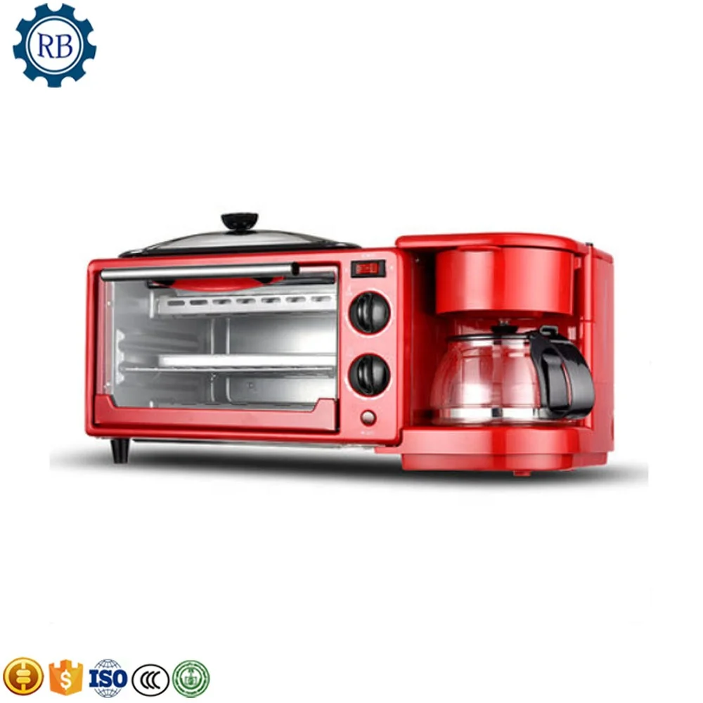 household mini breakfast machine 3 in 1 for chicken use pizza toaster coffee maker egg meat sausage fryer machine