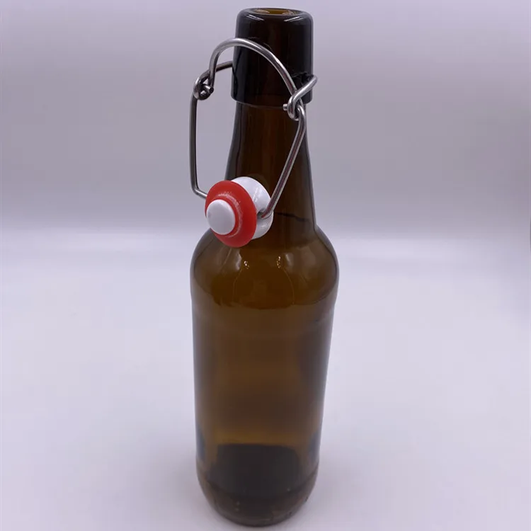 Wholesale  16oz 500ml 1000ml Amber Grolsch Empty Custom Swing Top 500ml Glass Beer Bottle