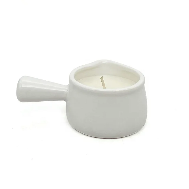 LTC21 Factory sale small capacity 1.7oz white ceramic milk cup can be used as massage candle container