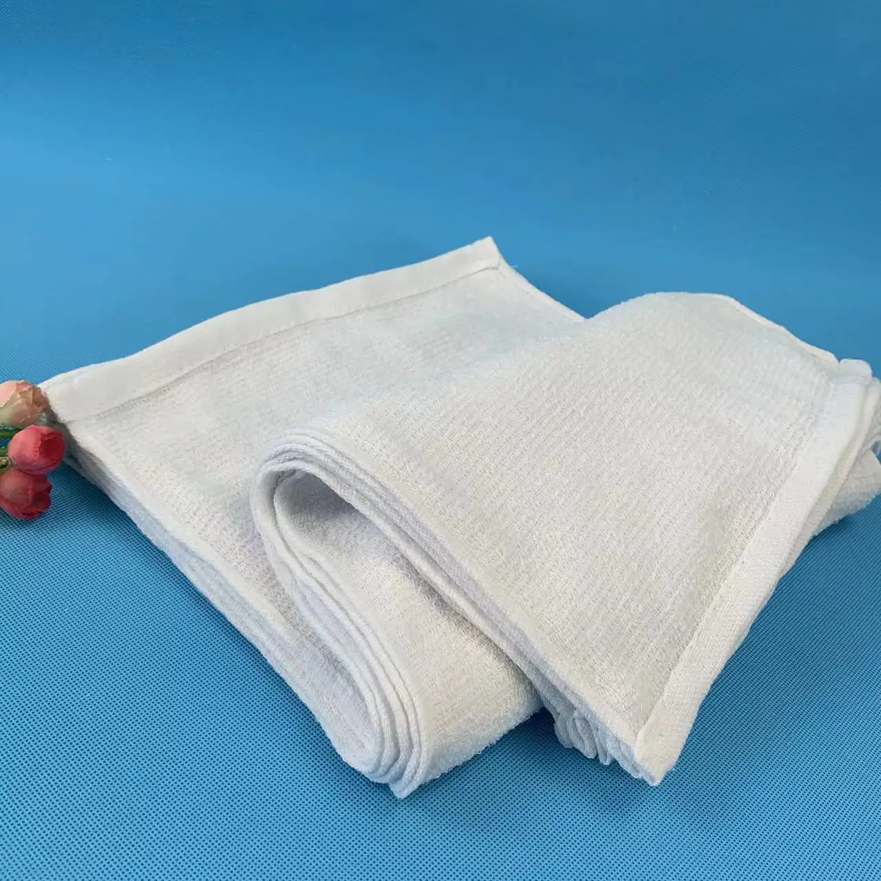 disposable hotel home white thin cotton face hand towel
