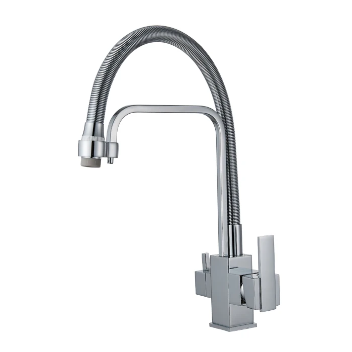 
Double Handle Hot And Cold Water Mixer High Quality Pull Out 304 Basin Faucet 