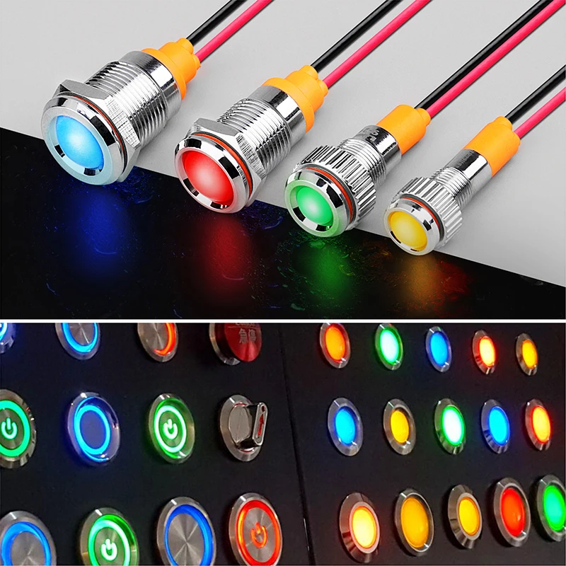 LANBOO 6MM 8mm 10MM 12mm micro garage red green blue3-8v 9-24v 48v 110v 220v 250v led indicator light price