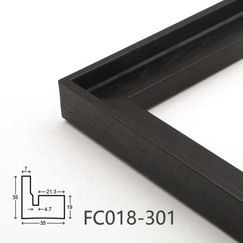 Simple black and white polystyrene PS photo frame moulding