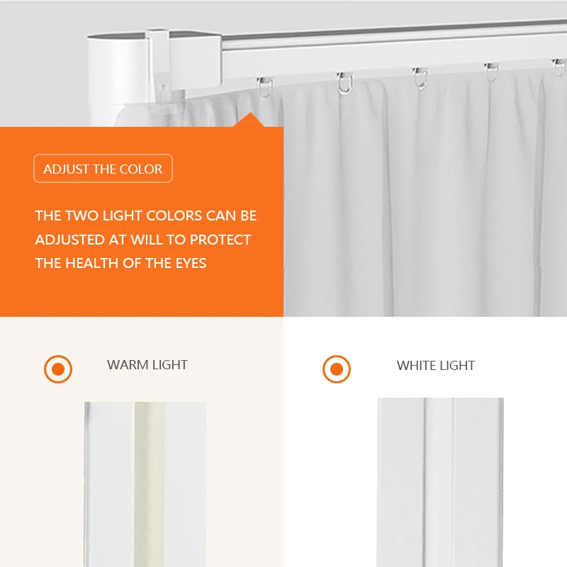 POYAL Custom Length Aluminum Electric Guide rail  Tuya Smart Ceiling Curtain Track with LED Lights