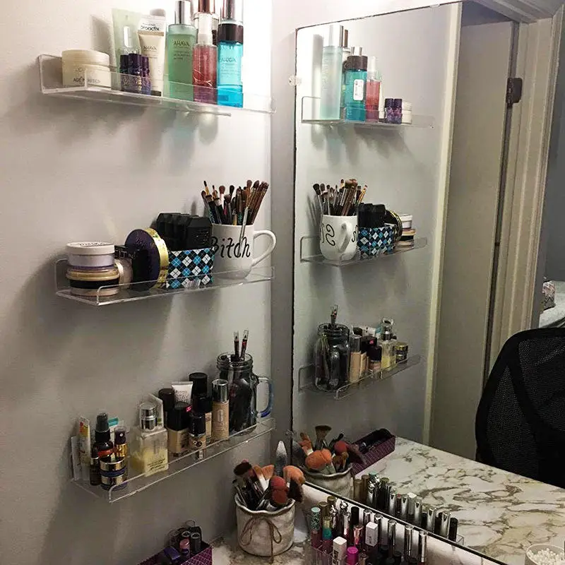 Mountable Grid Panel Wire Hanging Organizer Rack Bin Storage Flat Display Shelf Space White Kitchen Metal Customized Steel Wall