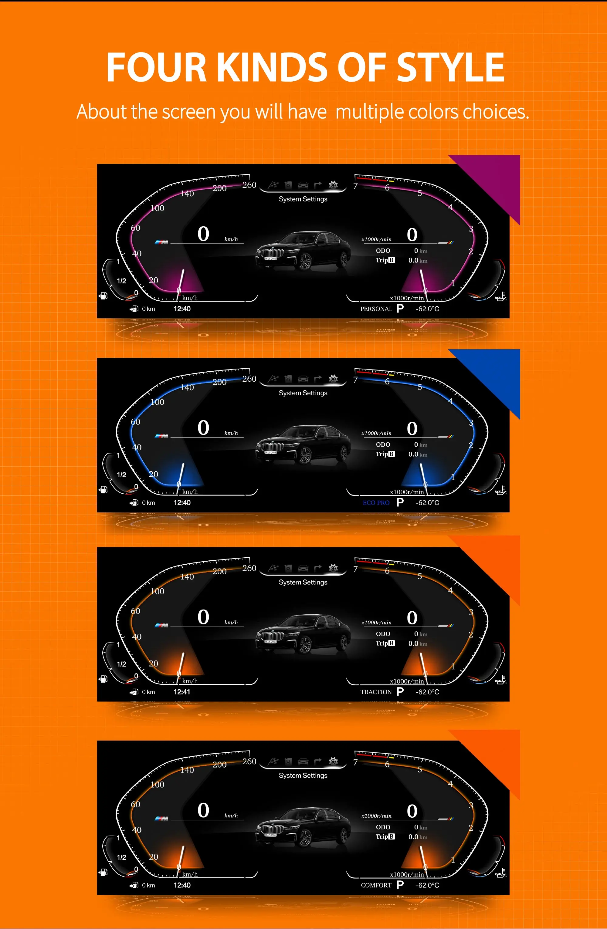 2022 Latest Original Car LCD Meter Dashboard Instrument for BMW 5 Series F10 F11 F12 F18 F07 F25 F26