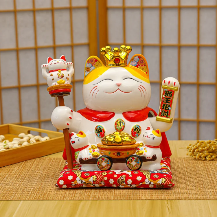  9-дюймовый Электрический автоматическое встряхивание ручной Lucky Cat манэки-нэко керамика