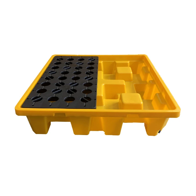 Heavy Duty HDPE  4 Drums Spill Pallet For Petroleum Wholesale Heavy Duty 2 Drums Spill Plastic Pallet