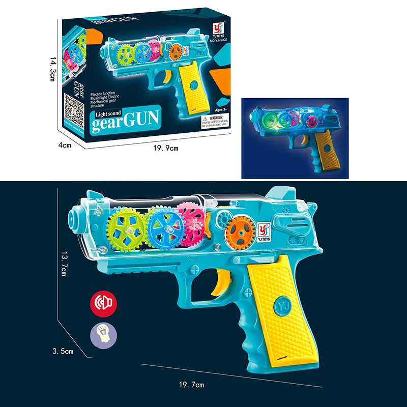 Wholesale New Design Children Transparent Gear Cheap Realistic Toy Revolver Gun Toy Guns simulation Look Real