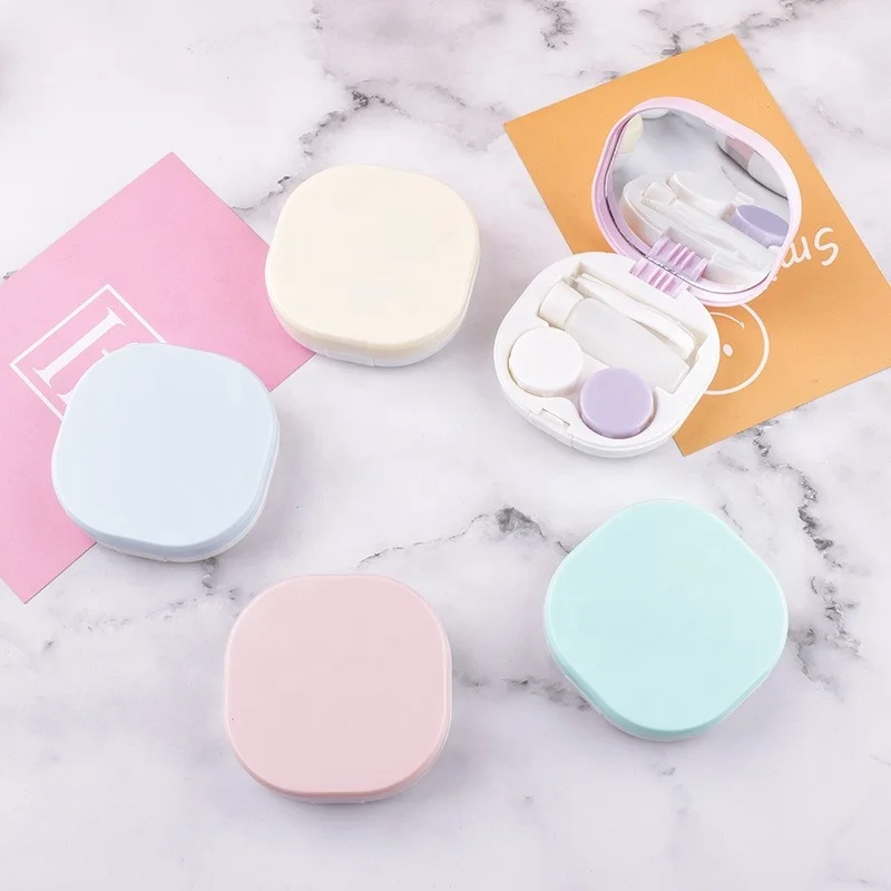 Multi color contact lens case portable contact lenses storage boxes plastic contact lenses cases with eyewear accessories