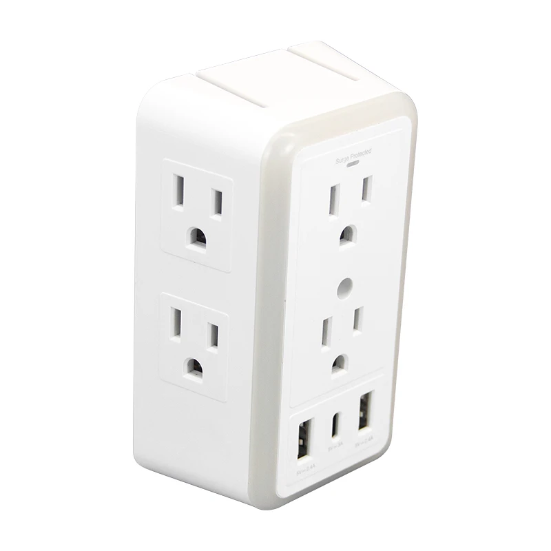WOSOM  SL-826SA6AC Outlets +  2USB-A/1USB-C outputs 6 ac outlet extender us socket