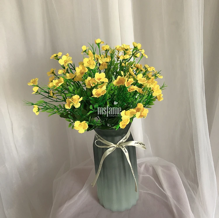 MSFAME Factory Directly Greenery Flowers Artificial White Rose Silk Flower Roses Bush