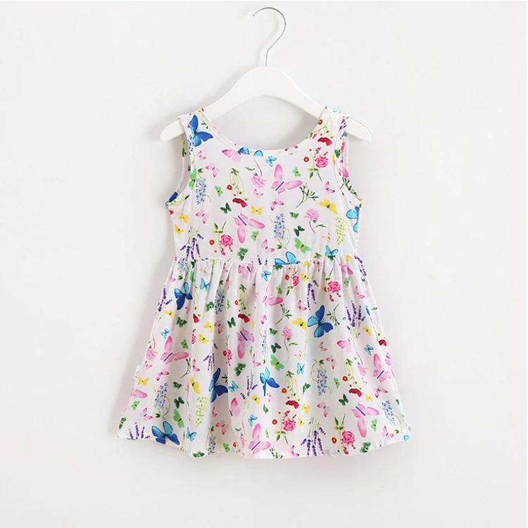 
New Modern Girl Frock Design Kids Clothes Flower Dress for 2-10 Years Old Girl 