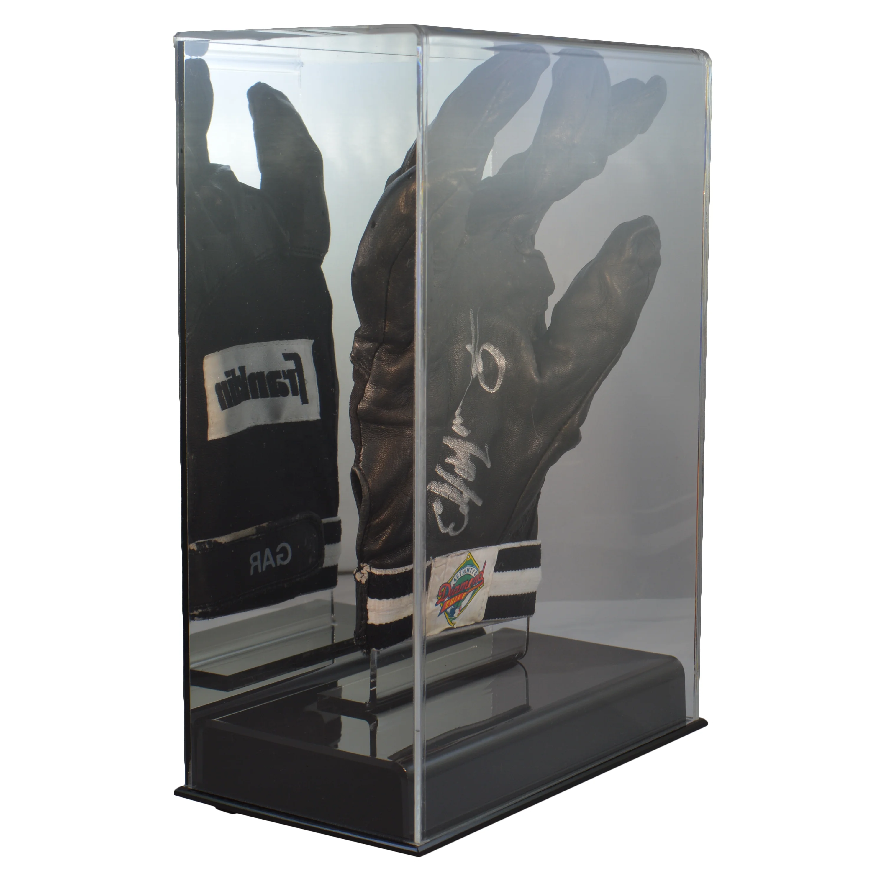 acrylic boxing glove display case Single Baseball Batting Glove or Football Glove Display Case with Mirror Back