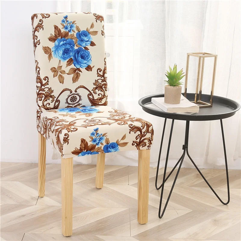 Multifunctional Spandex Print Chair Cover Home Dining Elastic Chair Covers