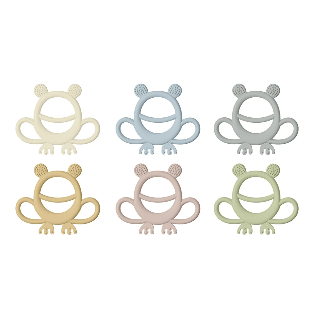 2024 CE Baby Teething Rubber Teether Animal Cartoon Teething Stick Ring Baby Teether Autism Sensory Chew Teething Toy Silicone