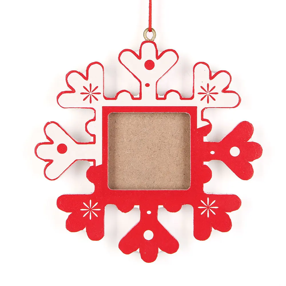 
Hot Selling Christmas decorations Wooden printed snowman Xmas picture hanging frame ornament 