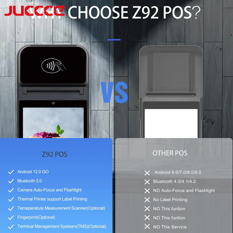 Hot sale Z92 Android Mobile Handheld NFC pos system for Car Parking / retail ticketing/lottery/top up