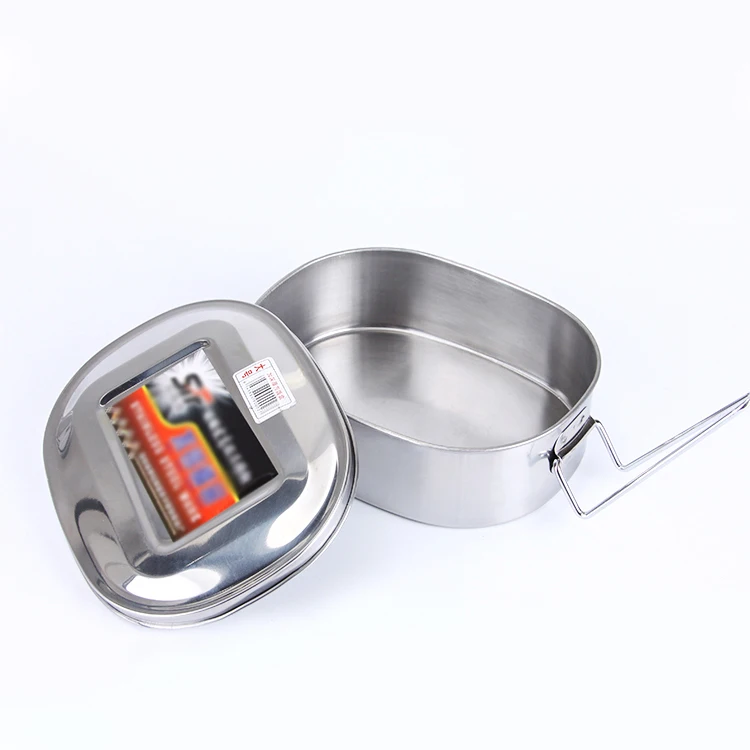 
Stainless Steel Lunch Box Single Layer Adult Lunch Container Sealed Leakproof Rectangular 