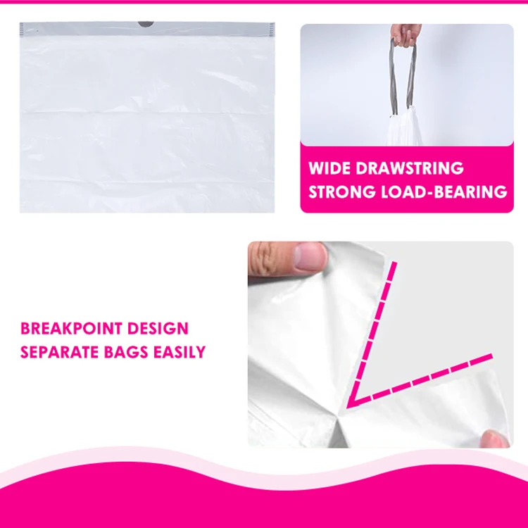 Drawstring Refuse Compostable Biodegradable Rubbish Bag In Rolls 5 13 30 39 Gallon Polyethylene Refuse Sacks