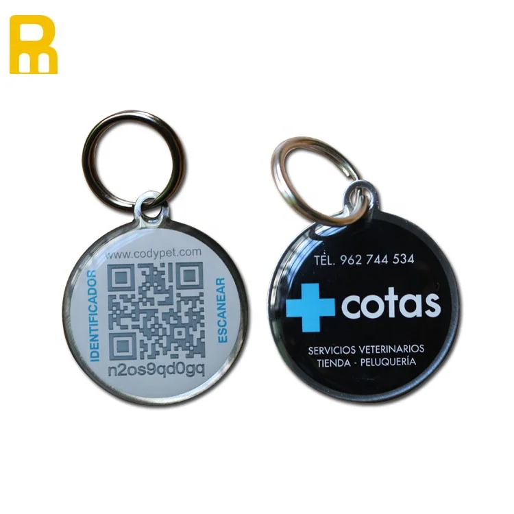 Пользовательские QR-коды Pet Tag URL Программируемый RFID анти-потеря Pet ID Tag