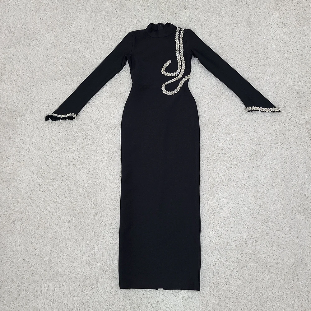 Top Quality Long Sleeve Celebrity Evening Party Nightclub Wear Evening Party Dress