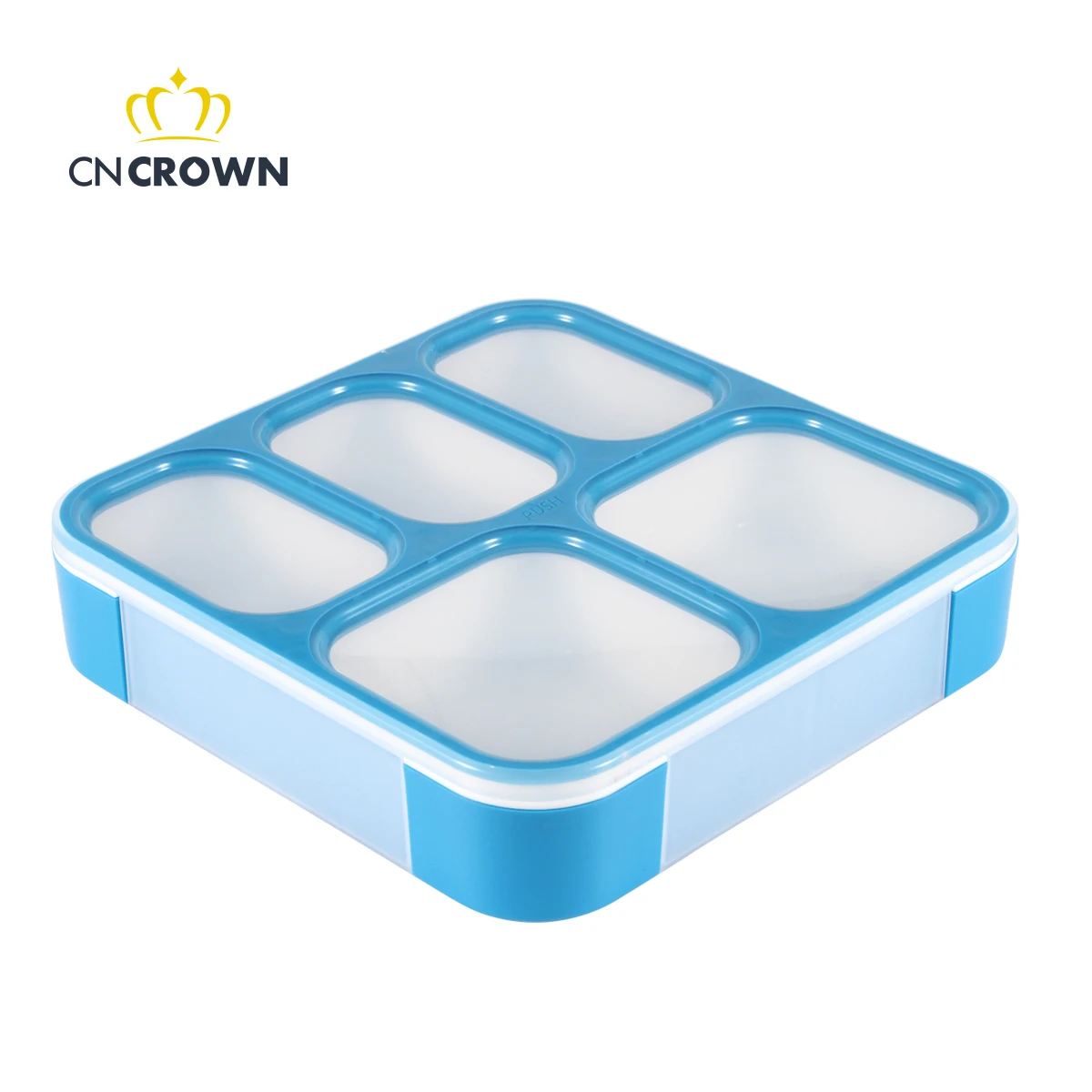 Eco friendly 5 compartments food grade PP BPA free square leakproof take away food packaging lunch box for adults