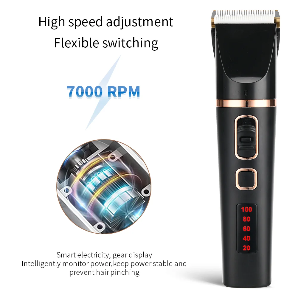 Профессиональная Мужская Беспроводная электрическая машинка для стрижки волос с мощным мотором Pritech, перезаряжаемая
