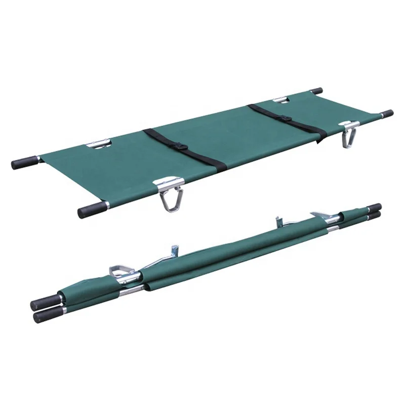 Emergency Rescue Four-Fold Stretcher with Feet Medical Ambulance Aluminium Alloy foldaway Stretcher