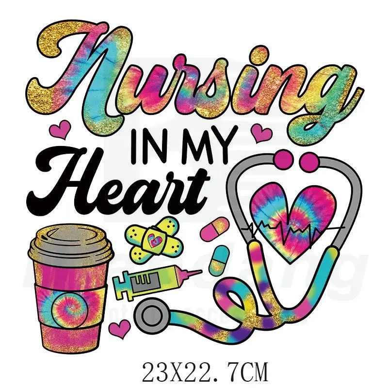 Best Sale Nurse Life HTV Vinyl Heat Transfer Stethoscope Printing Heat Press Stickers Decals for Kids