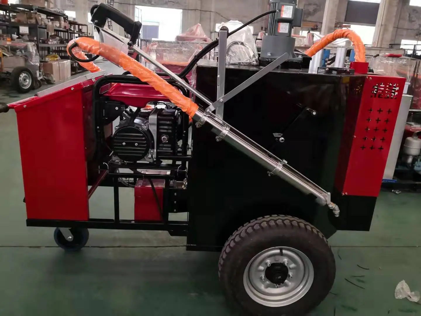 Road traction asphalt paving machine 100l hot asphalt spreader hand push liquid asphalt paving machinery