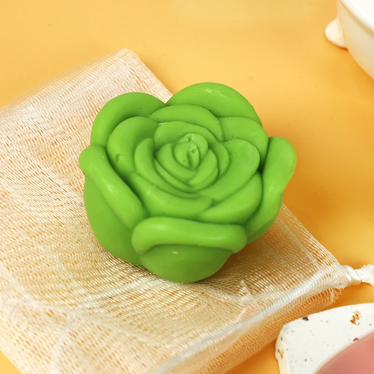 2024 New Organic Customizable High Quality Bath Soap Natural Ingredients Rose-Shaped Handmade Soap for Adults Romantic Body Use