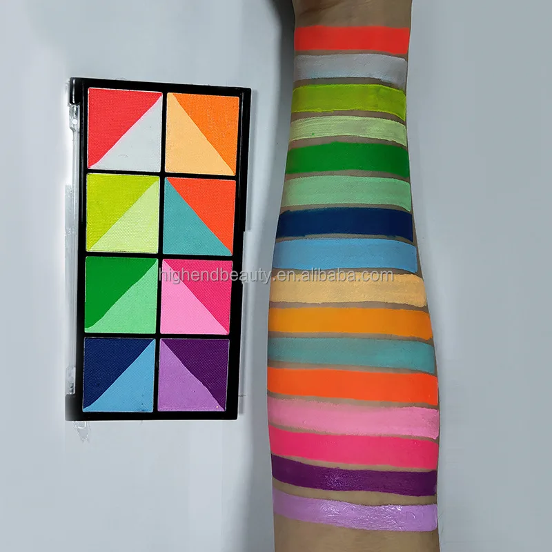 Halloween Private Label Water based Neon color eyeliner Non-toxic Glow face paint face and body painting