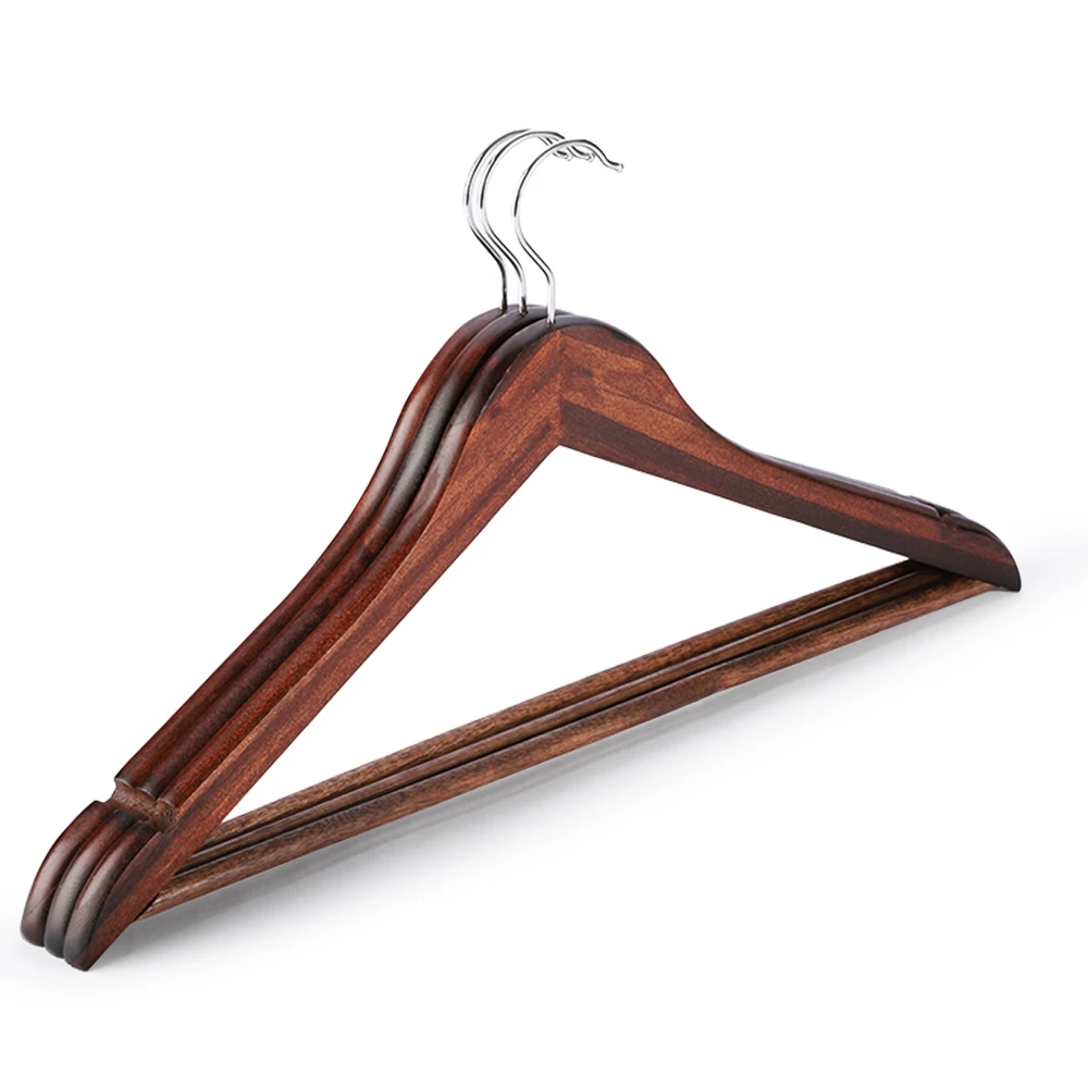 Оптовая продажа, деревянные Нескользящие деревянные вешалки для одежды