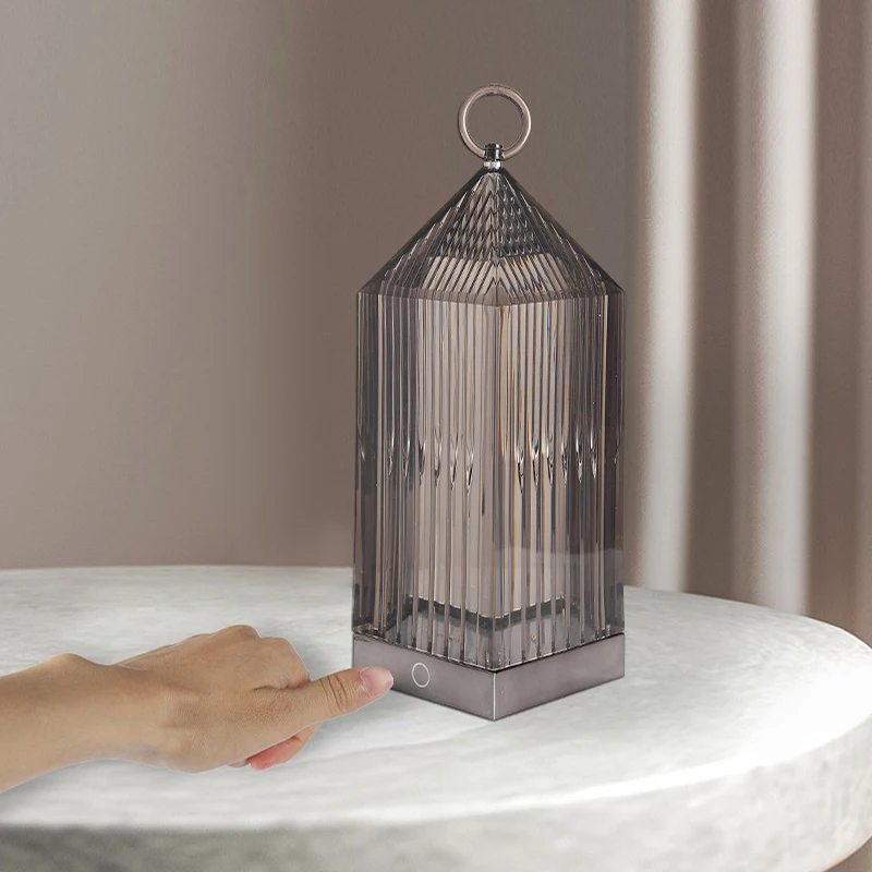 Creative Restaurant Bedside Atmosphere Lighthouse Table Lamp Desktop Decoration Charging Touch Crystal Night Light