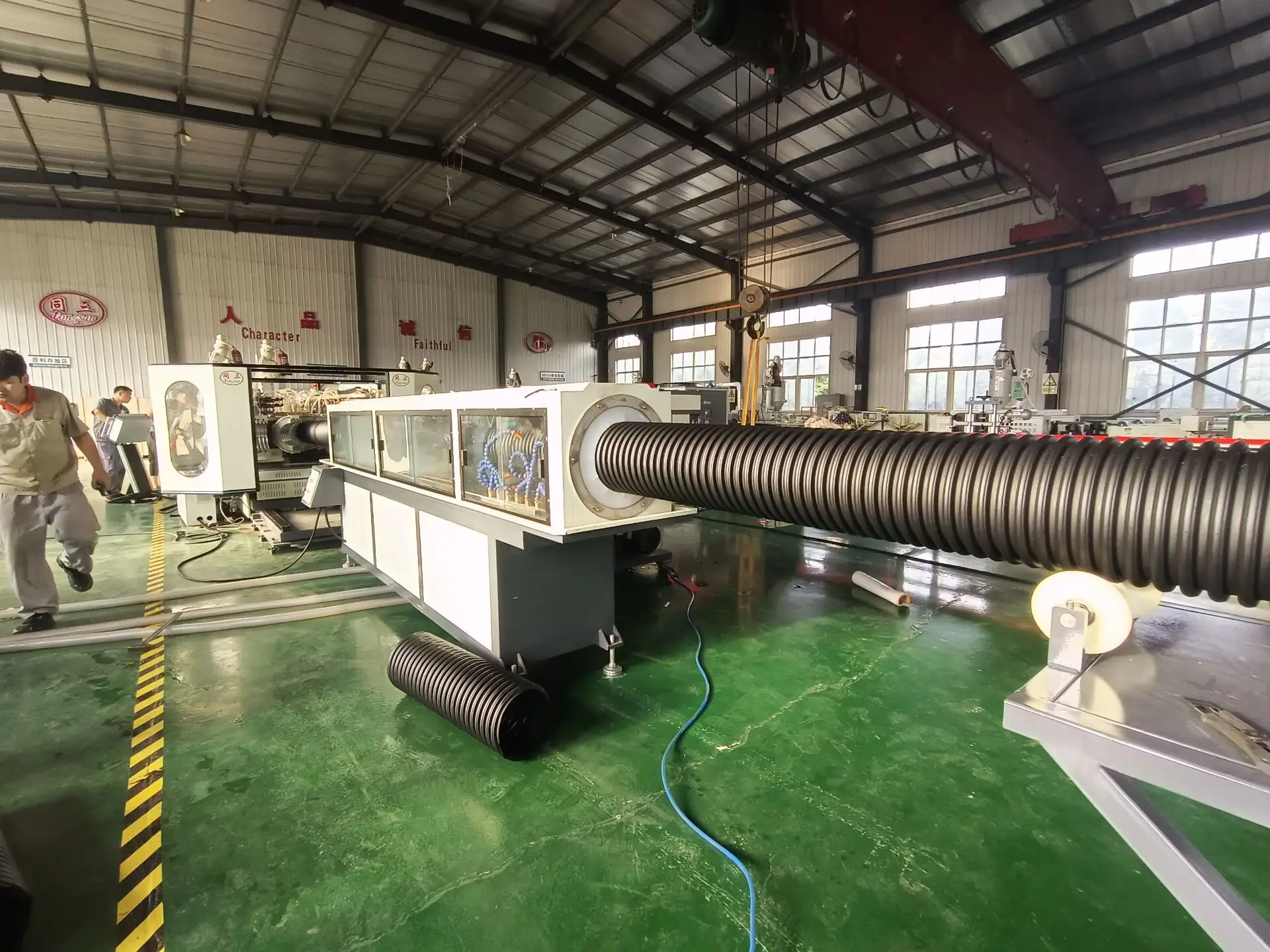 hdpe 160-315mm pipe line double wall extruder making dwc pipe
