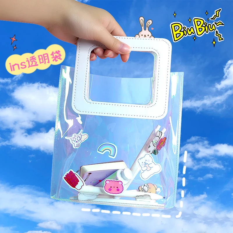 INS gift bag transparent bag waterproof women handbag transparent PVC cosmetic bag