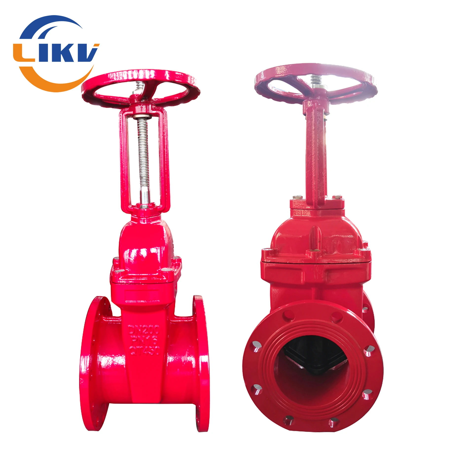 DIN3352 F4 GOST DN200 Ductile Cast Iron Resilient Seated Gate Valve with Rising Stem For WOG