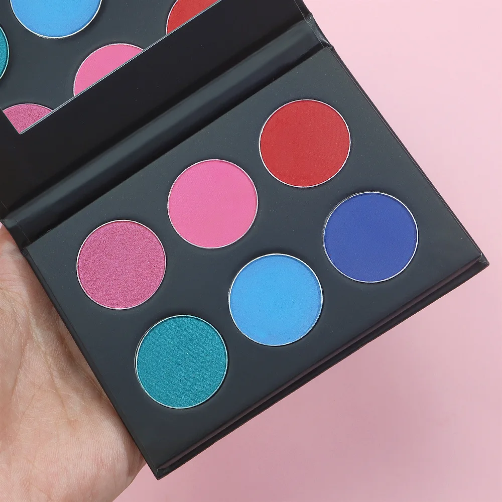 6 Pan DIY brown talc free pigmented matte waterproof eyeshadow palette private label for black women