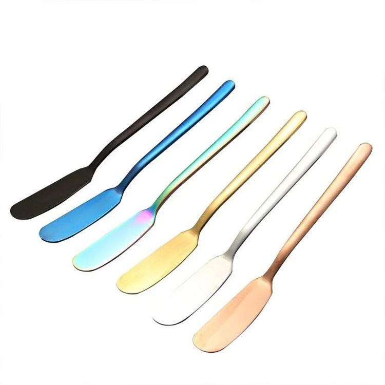  Multi-Color Stainless Steel Butter Knife spreader applicator Breakfast For Soft Cheeses And
