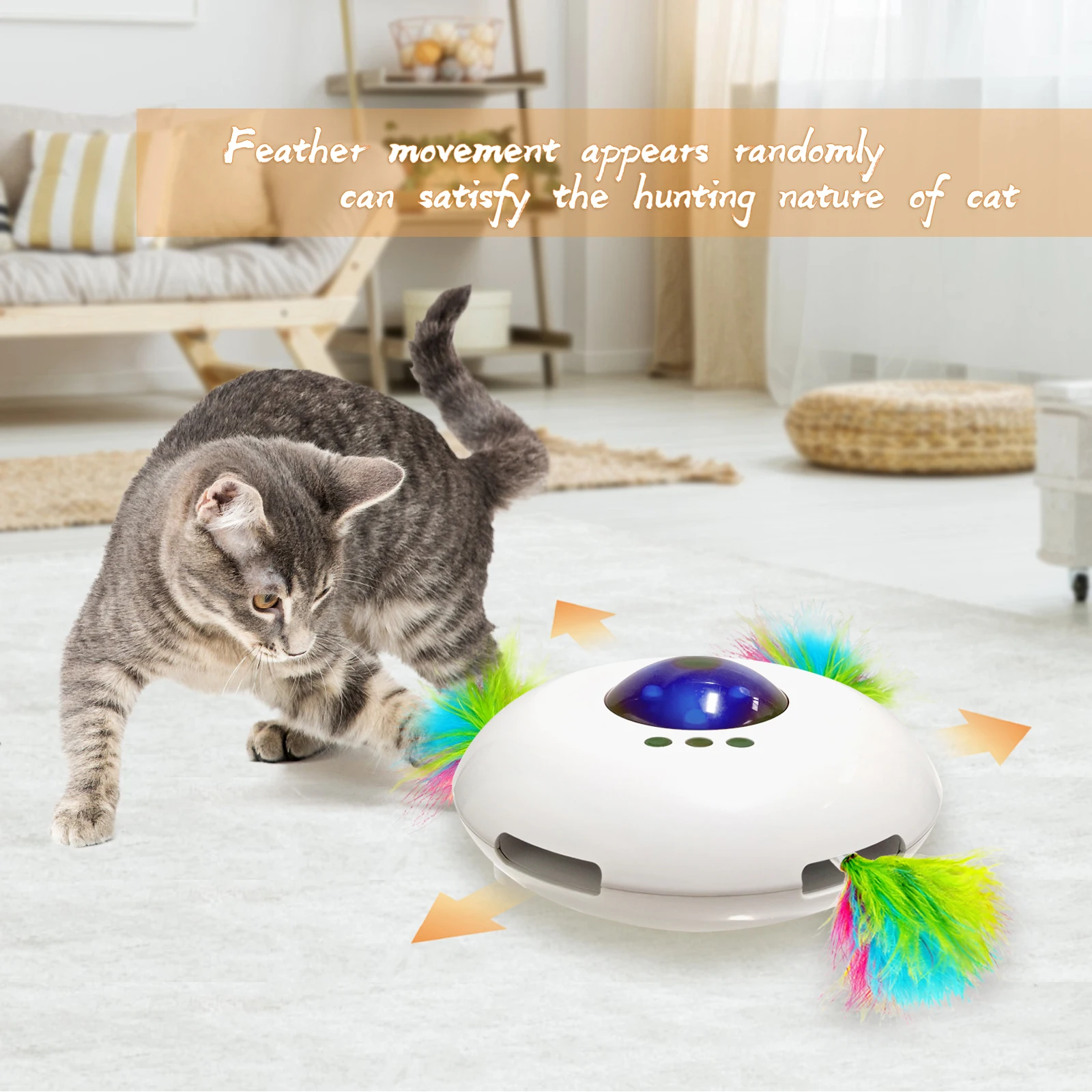 Interactive Toy for Cats USB Recharge Cat Teasing Toy Smart Remote Car Smart Pet Toy