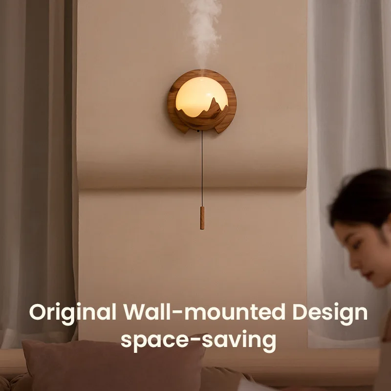 Homefish Pull-Cord Switch Wall Mounted Aroma Diffuser Remote Control Humidifier LED USB Aromatherapy Lamp Essential Oil Diffuser