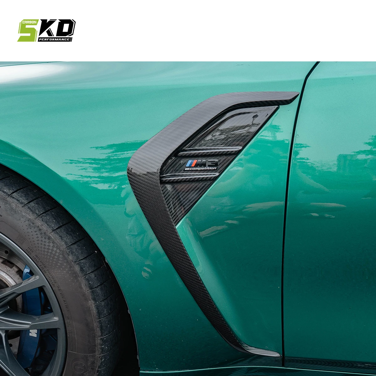 Dry Carbon Fiber for M3 G80 2021+ CFA Style Side Fender Trims (for add to MP side fender vent)
