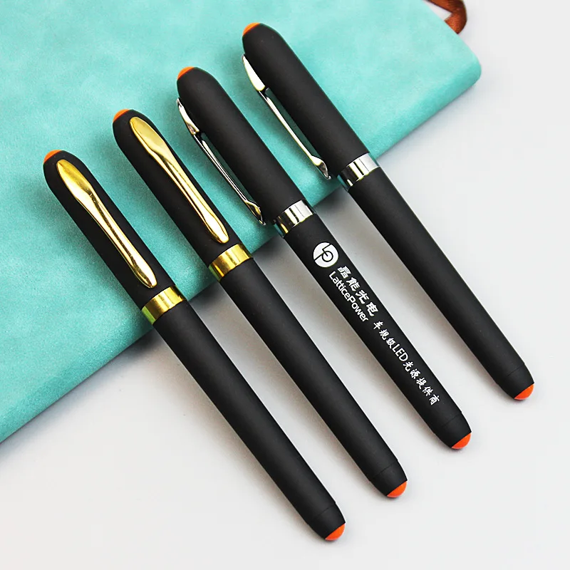 Черная деловая Роскошная чернильная ручка, рекламные подарки, гелевая ручка с индивидуальным логотипом