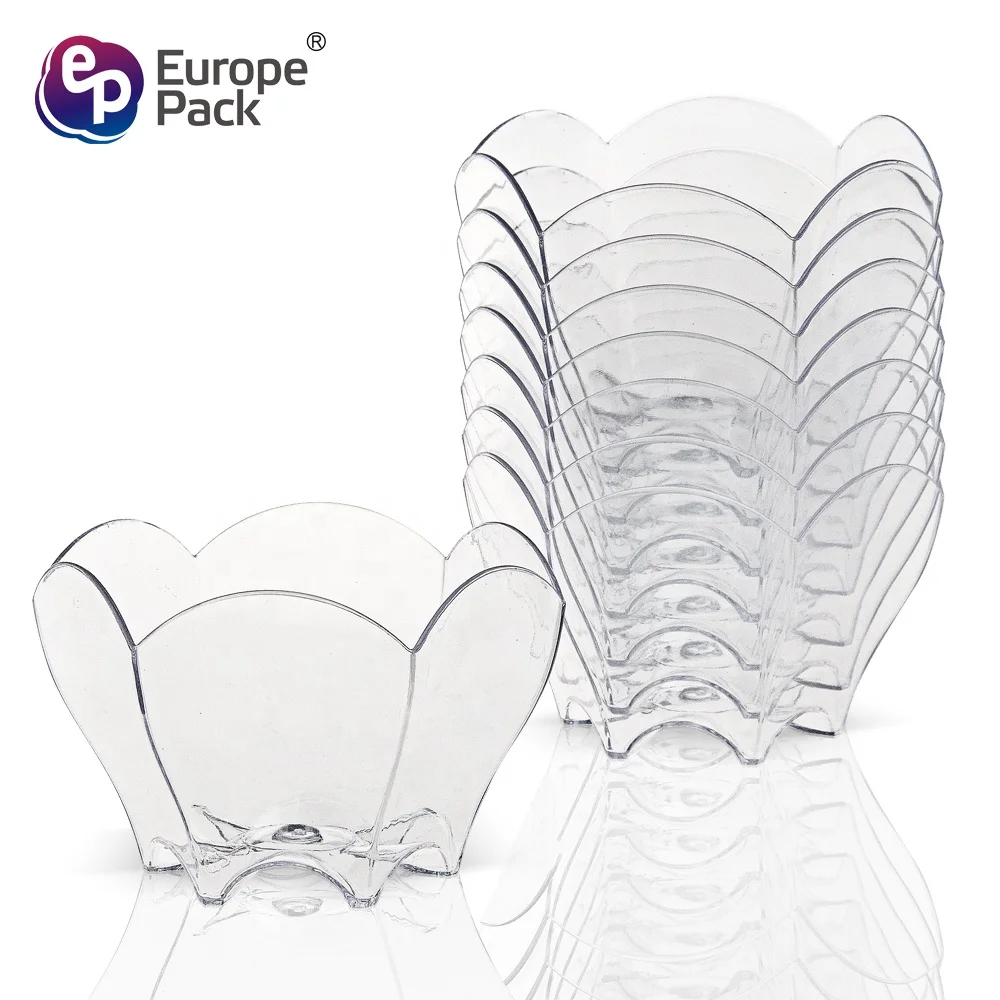 Europe Pack hot sale products flower shape 90ml 3oz disposable plastic dessert cup