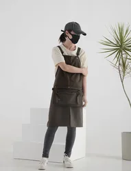 New Kitchen Household Organizer 100% Cotton Canvas Waterproof And Oil Proof Picnic Baking Apron With Pocket And Adjustable Strap